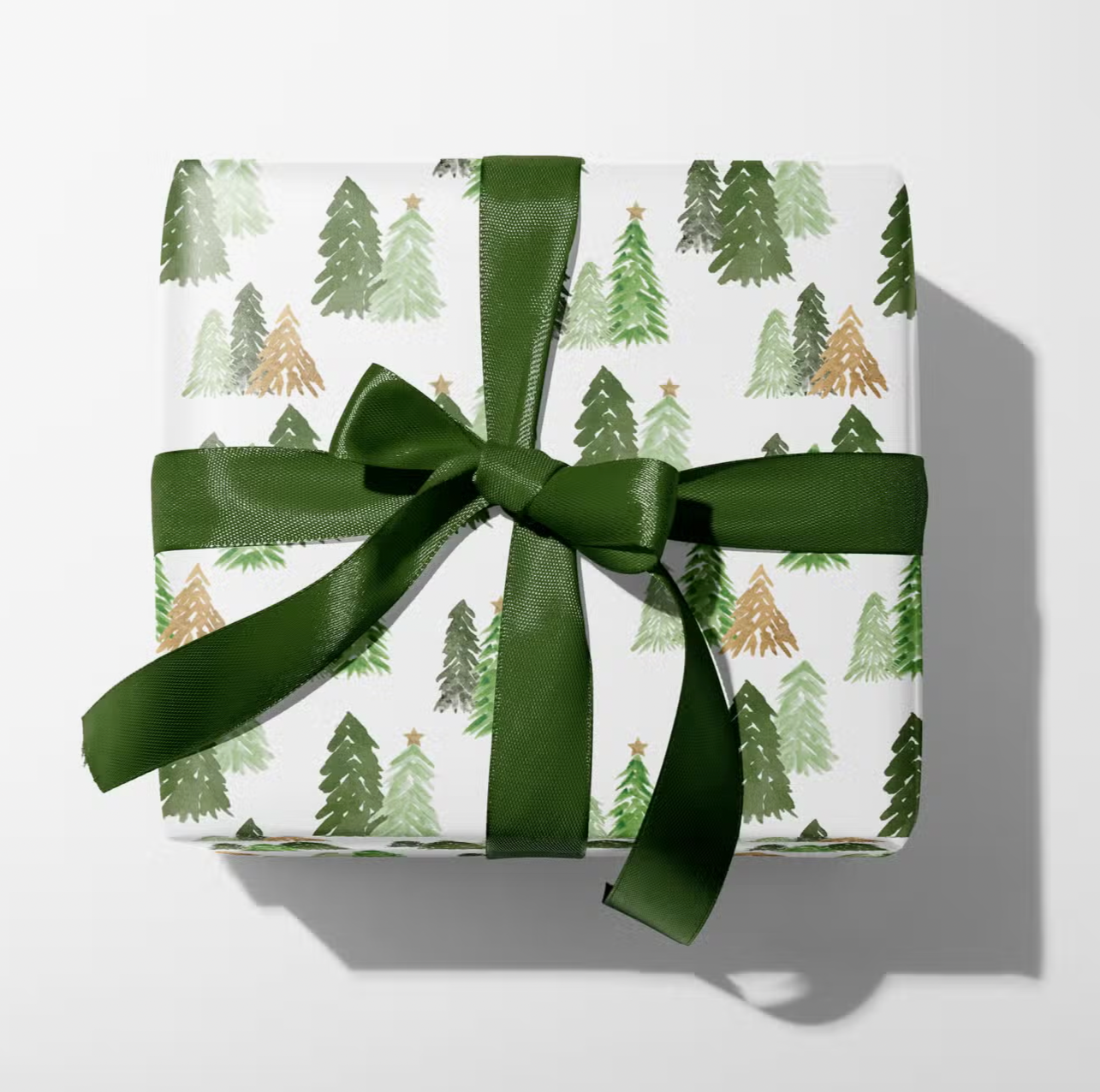 green tree wrapping paper